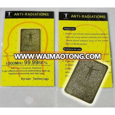 The latest 24K gold mobile phone radiation sticker/Quantum Shield Anti Radiation sticker